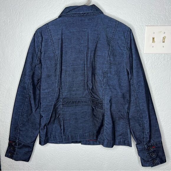 Tommy Hilfiger Jeans Navy Blue Corduroy Women’s Blazer Jacket Sz Large - Picture 3 of 10